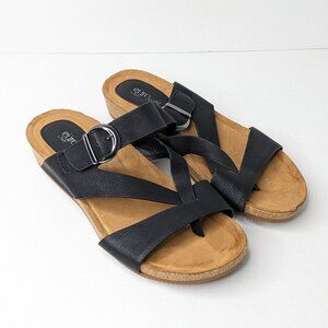 Eurosoft Gladis Low Wedge Sandals, Black, Women's 10